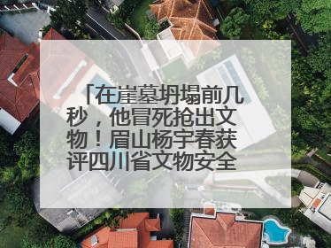 在崖墓坍塌前几秒，他冒死抢出文物！眉山杨宇春获评四川省文物安全守护者
