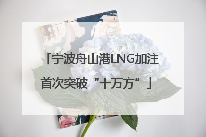 宁波舟山港LNG加注首次突破“十万方”