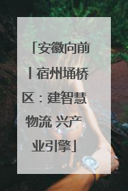 安徽向前丨宿州埇桥区：建智慧物流 兴产业引擎