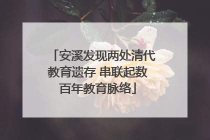 安溪发现两处清代教育遗存 串联起数百年教育脉络