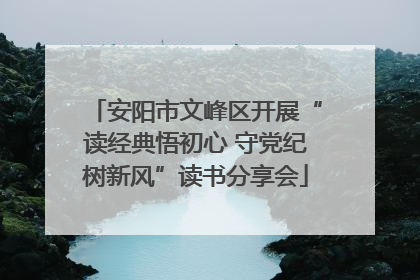 安阳市文峰区开展“读经典悟初心 守党纪树新风”读书分享会