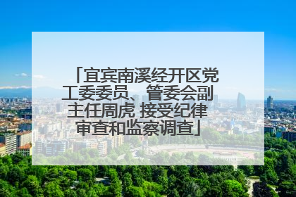 宜宾南溪经开区党工委委员、管委会副主任周虎 接受纪律审查和监察调查