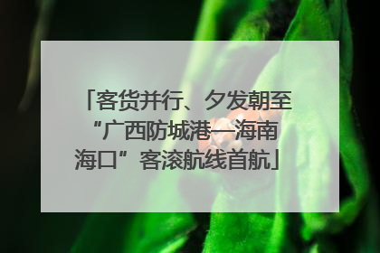 客货并行、夕发朝至 “广西防城港—海南海口”客滚航线首航