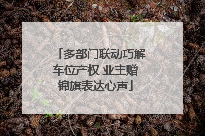 多部门联动巧解车位产权 业主赠锦旗表达心声