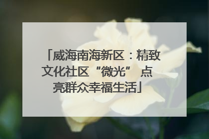 威海南海新区：精致文化社区“微光” 点亮群众幸福生活