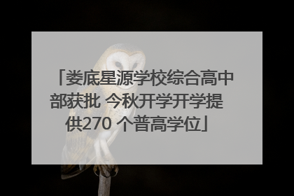 娄底星源学校综合高中部获批 今秋开学开学提供270 个普高学位