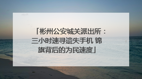 彬州公安城关派出所：三小时速寻遗失手机 锦旗背后的为民速度
