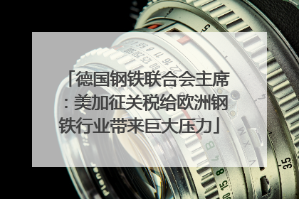 德国钢铁联合会主席：美加征关税给欧洲钢铁行业带来巨大压力