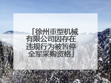 徐州重型机械有限公司因存在违规行为被暂停全军采购资格