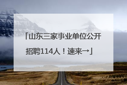 山东三家事业单位公开招聘114人！速来→