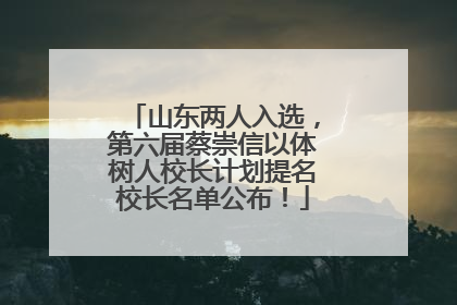 山东两人入选，第六届蔡崇信以体树人校长计划提名校长名单公布！