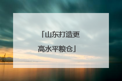 山东打造更高水平粮仓
