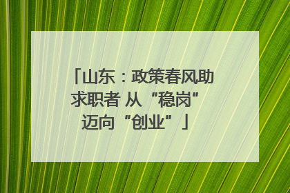 山东：政策春风助求职者 从“稳岗”迈向“创业”