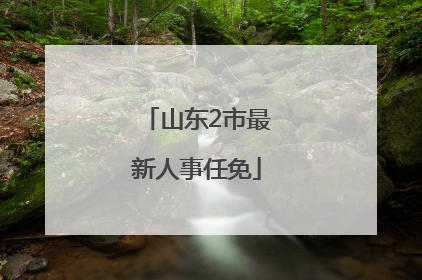 山东2市最新人事任免