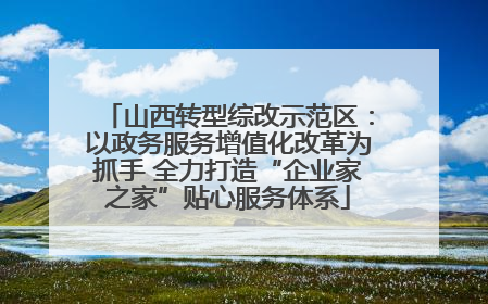 山西转型综改示范区：以政务服务增值化改革为抓手 全力打造“企业家之家”贴心服务体系
