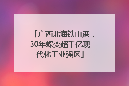 广西北海铁山港：30年蝶变超千亿现代化工业强区