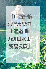 广西护航东盟水果海上通道 助力进口水果贸易发展