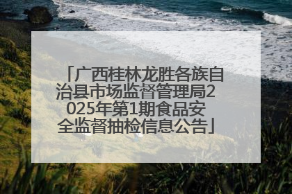广西桂林龙胜各族自治县市场监督管理局2025年第1期食品安全监督抽检信息公告
