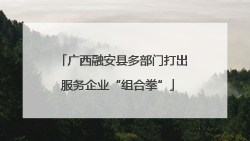 广西融安县多部门打出服务企业“组合拳”