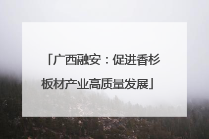 广西融安：促进香杉板材产业高质量发展