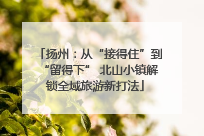 扬州：从“接得住”到“留得下” 北山小镇解锁全域旅游新打法