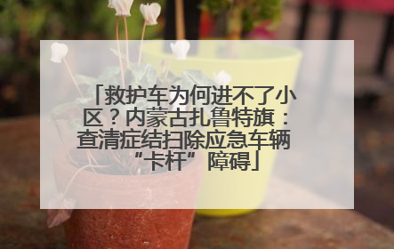 救护车为何进不了小区？内蒙古扎鲁特旗：查清症结扫除应急车辆“卡杆”障碍