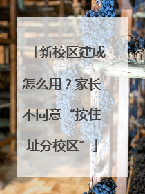 新校区建成怎么用？家长不同意“按住址分校区”