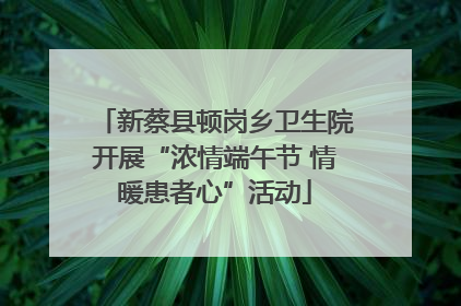 新蔡县顿岗乡卫生院开展“浓情端午节 情暖患者心”活动