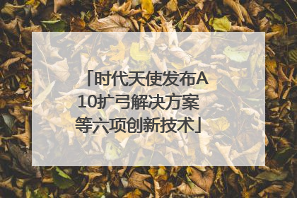 时代天使发布A10扩弓解决方案等六项创新技术