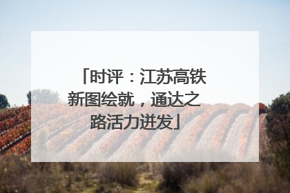 时评：江苏高铁新图绘就，通达之路活力迸发