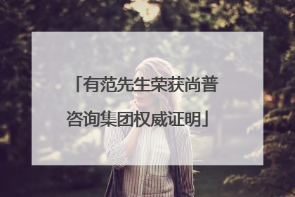有范先生荣获尚普咨询集团权威证明