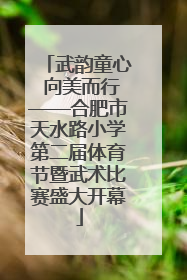 武韵童心 向美而行——合肥市天水路小学第二届体育节暨武术比赛盛大开幕