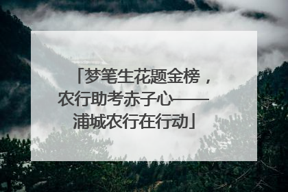 梦笔生花题金榜，农行助考赤子心——浦城农行在行动