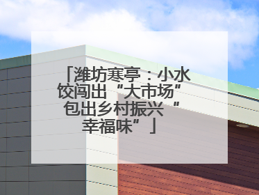 潍坊寒亭：小水饺闯出“大市场” 包出乡村振兴“幸福味”