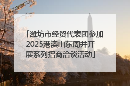 潍坊市经贸代表团参加2025港澳山东周并开展系列招商洽谈活动