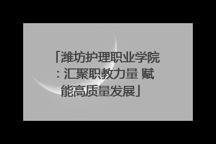 潍坊护理职业学院：汇聚职教力量 赋能高质量发展