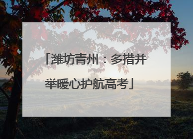 潍坊青州：多措并举暖心护航高考