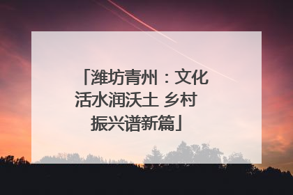 潍坊青州：文化活水润沃土 乡村振兴谱新篇