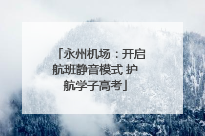永州机场：开启航班静音模式 护航学子高考