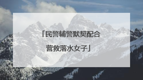 民警辅警默契配合 营救落水女子