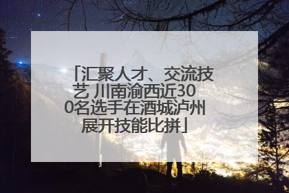 汇聚人才、交流技艺 川南渝西近300名选手在酒城泸州展开技能比拼