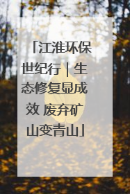 江淮环保世纪行｜生态修复显成效 废弃矿山变青山