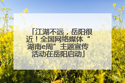 江湖不远，岳阳很近！全国网络媒体“湖南e周”主题宣传活动在岳阳启动