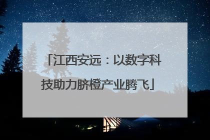 江西安远：以数字科技助力脐橙产业腾飞