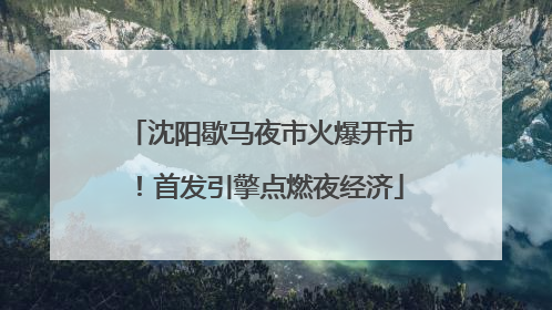 沈阳歇马夜市火爆开市！首发引擎点燃夜经济