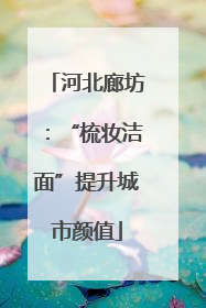 河北廊坊：“梳妆洁面”提升城市颜值