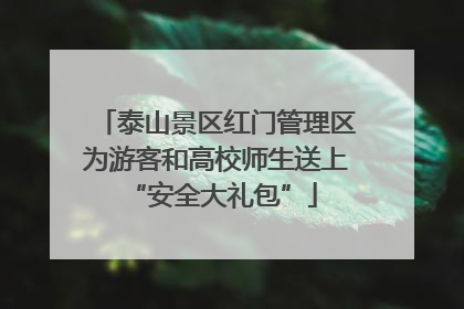 泰山景区红门管理区为游客和高校师生送上 “安全大礼包”