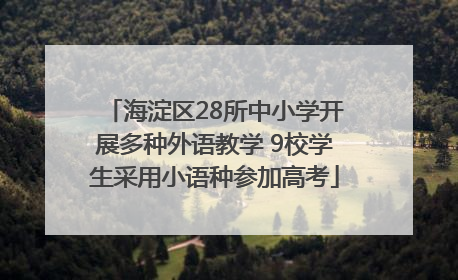海淀区28所中小学开展多种外语教学 9校学生采用小语种参加高考