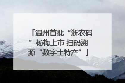 温州首批“浙农码”杨梅上市 扫码溯源“数字土特产”
