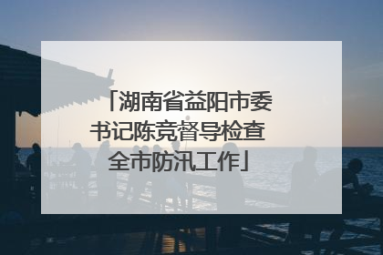 湖南省益阳市委书记陈竞督导检查全市防汛工作